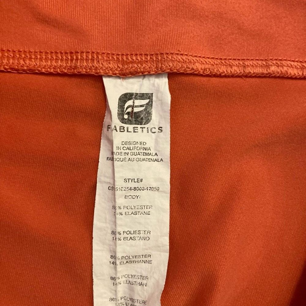 Fabletics Orange Leggings L Euc - image 5